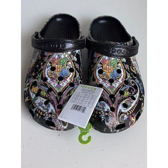 Crocs Classic Harry Potter Vera Bradley Clog Sandals Black Multi Men’s Sz 13 NEW - Picture 1 of 12